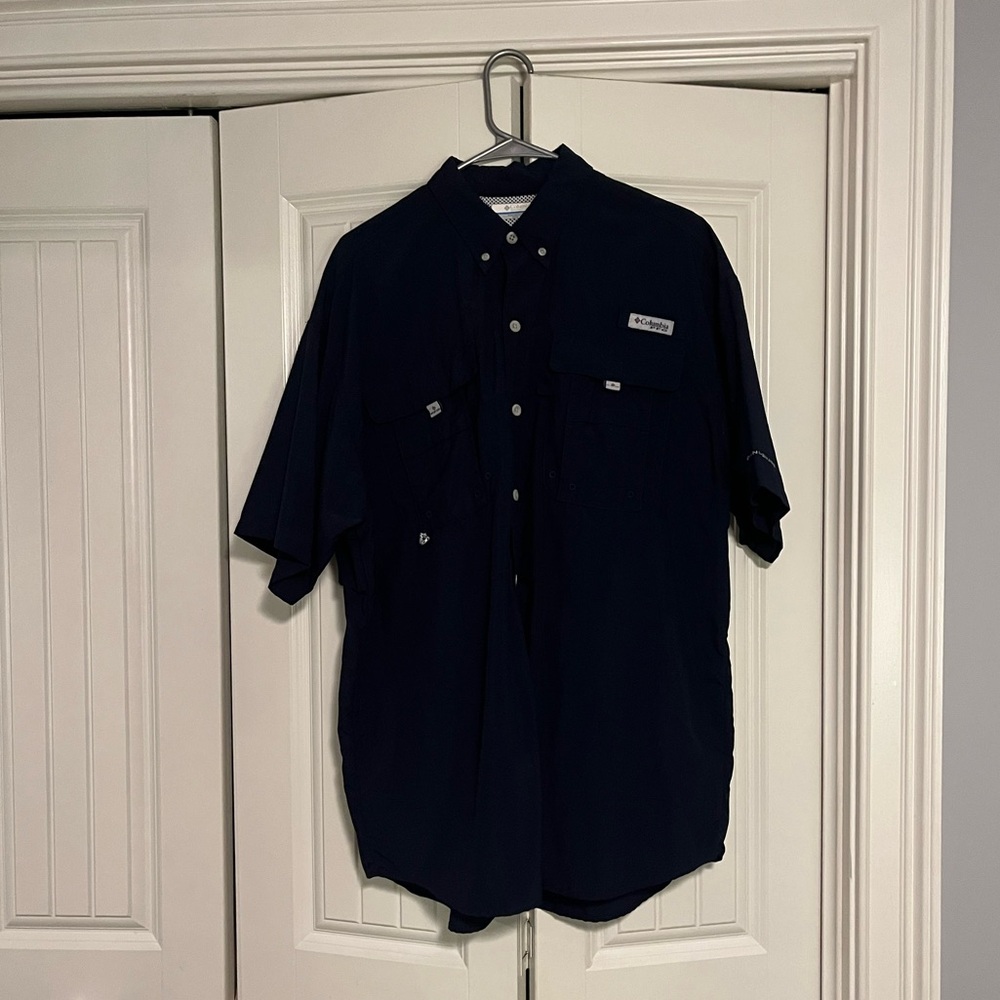 Columbia Blue Casual Button Down Shirt